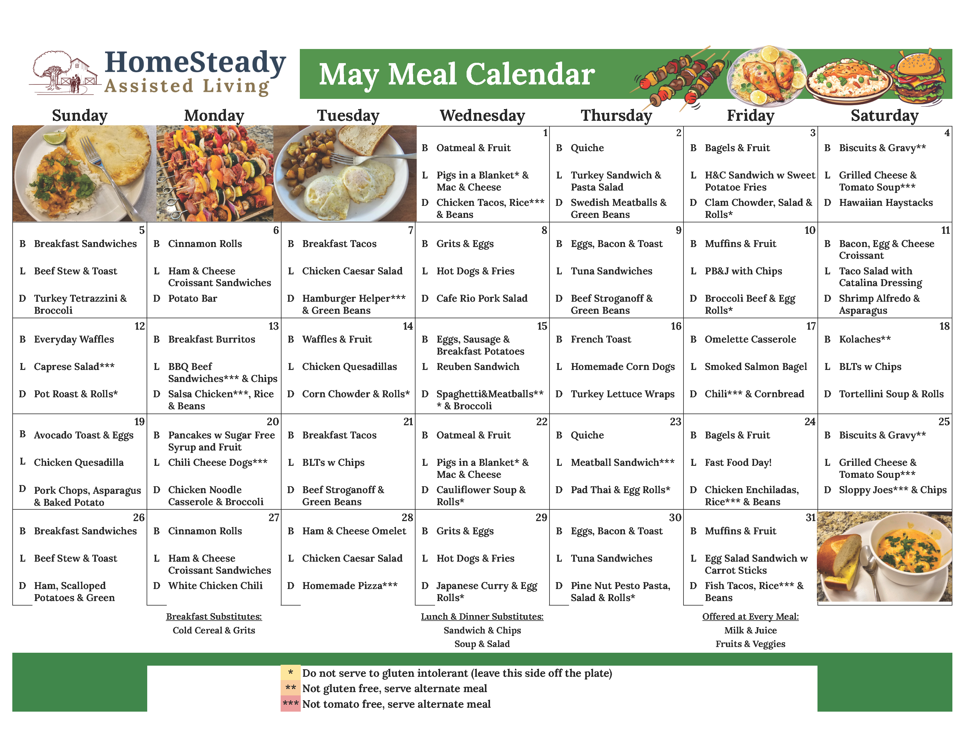 May Meal Calendar Marketing